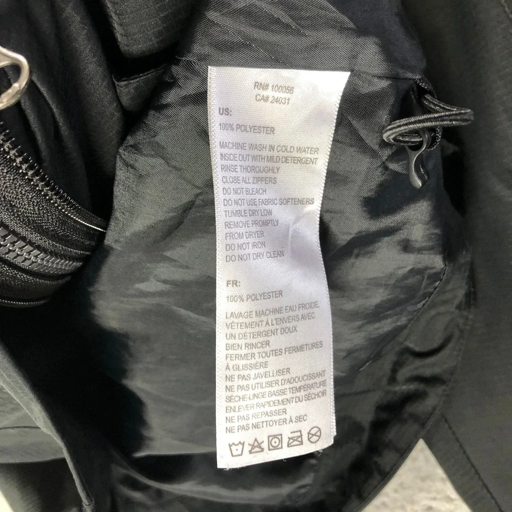 Chick-fil-A Oobe Mens Medium Black Ripstop Hooded Rain Jacket Reflective Uniform